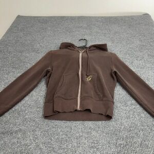 Vintage G-Unit Hoodie Womens M‎ Brown Cotton Full Zip Embroidered Logo Y2K Style